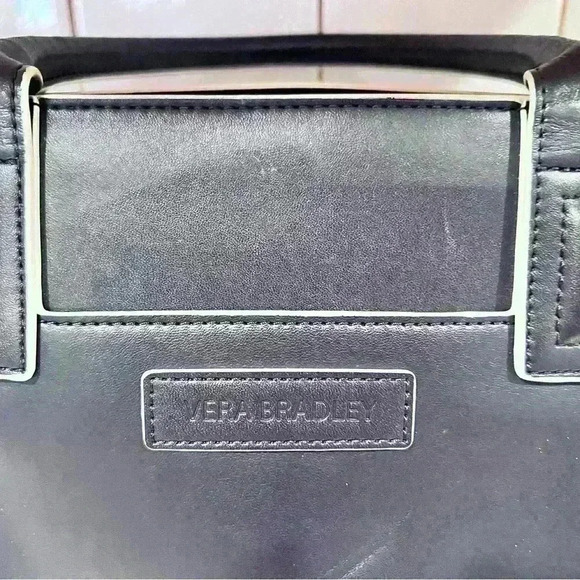 Vera Bradley Navy Blue Leather Handbag with Handles - Picture 4 of 7